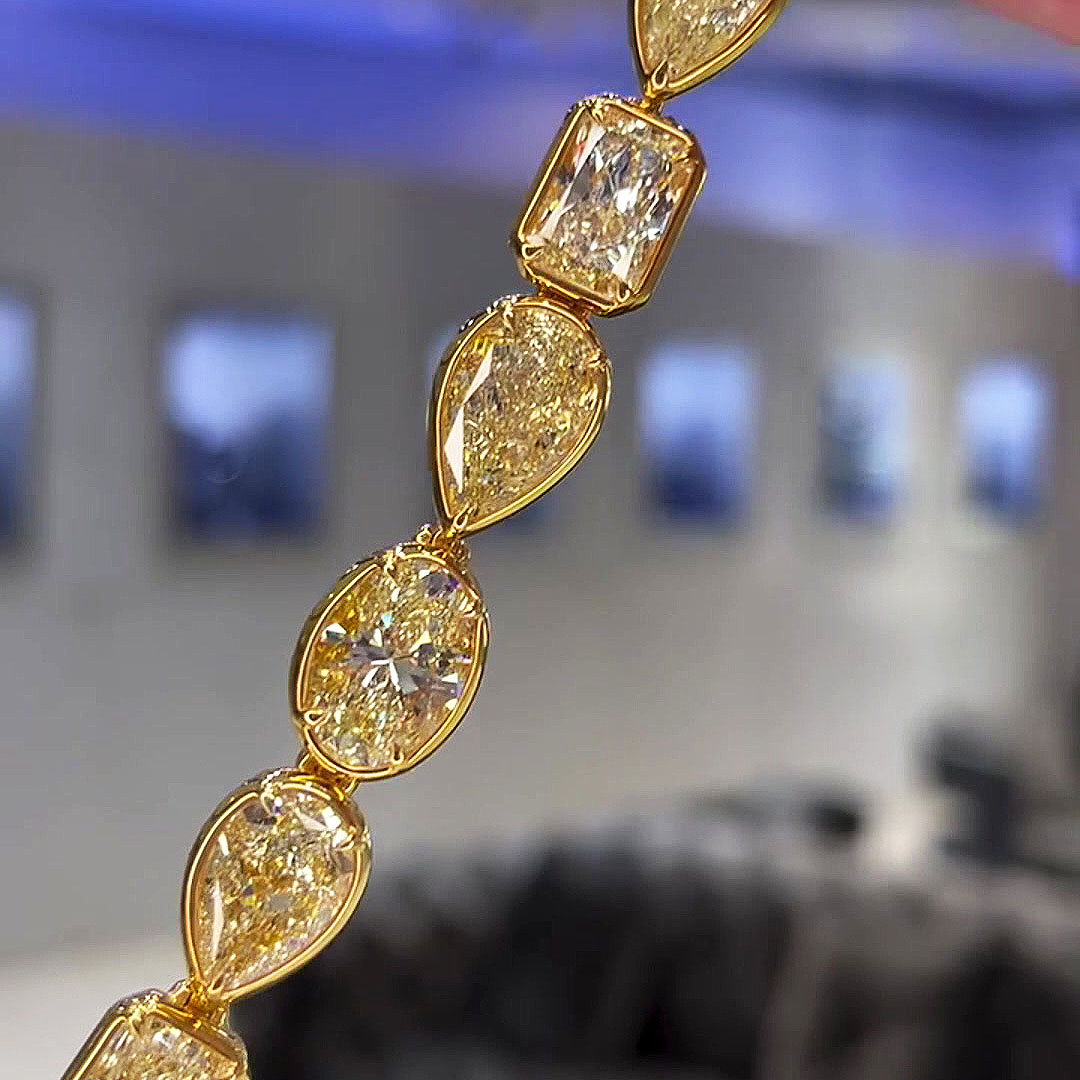 Oval&Pear Cut Yellow Sapphire Bracelet