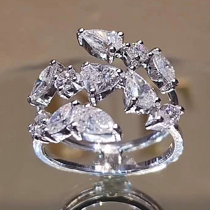 3.85ct Art Deco Multi Cut White Sapphire Wedding Band