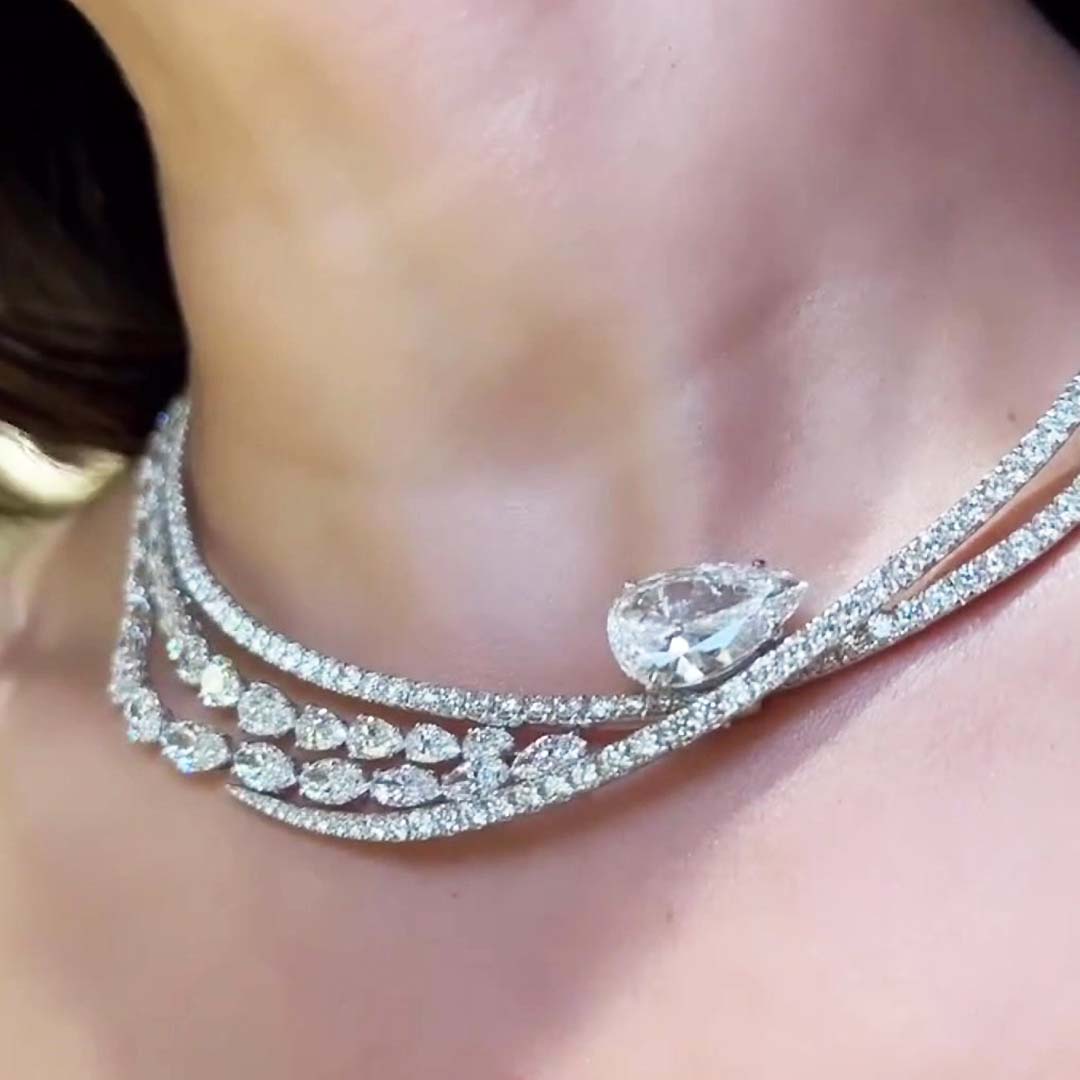 Fashion Multi-cut White Sapphire Necklace