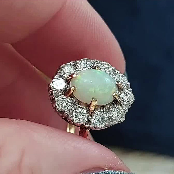 3ct Oval Cut Opal Sapphire Engagement Ring