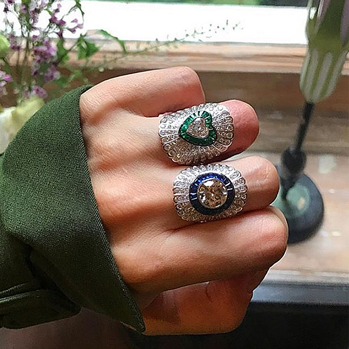 2ct Round Cut White Sapphire Cocktail Ring