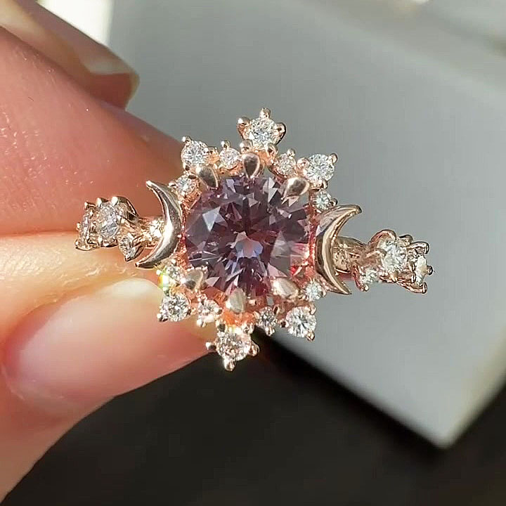 3ct Art Deco Round Cut Amethyst Sapphire Engagement Ring
