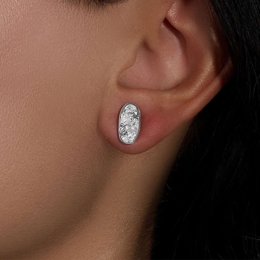 Double Pear Cut White Sapphire Stud Earrings