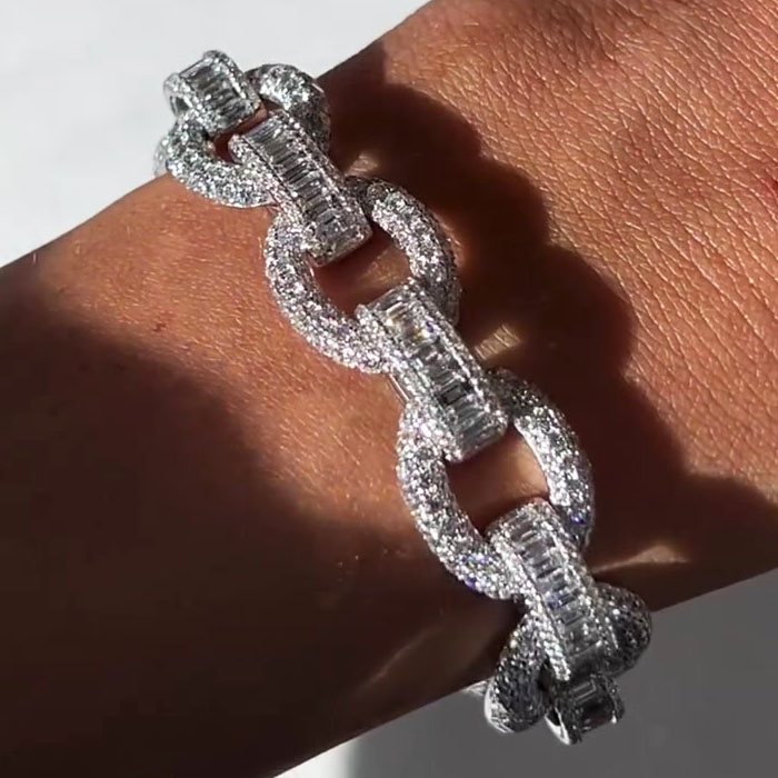 Hip Hop Diamond Interlocking Circle Men's Bracelet