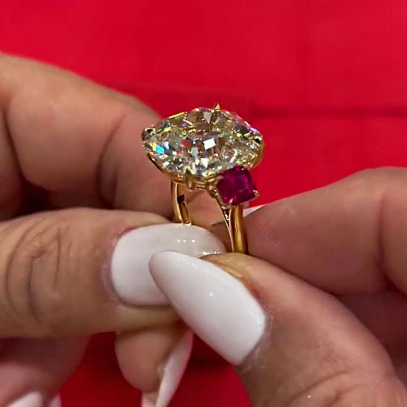 5ct Asscher Cut White Sapphire Engagement Ring