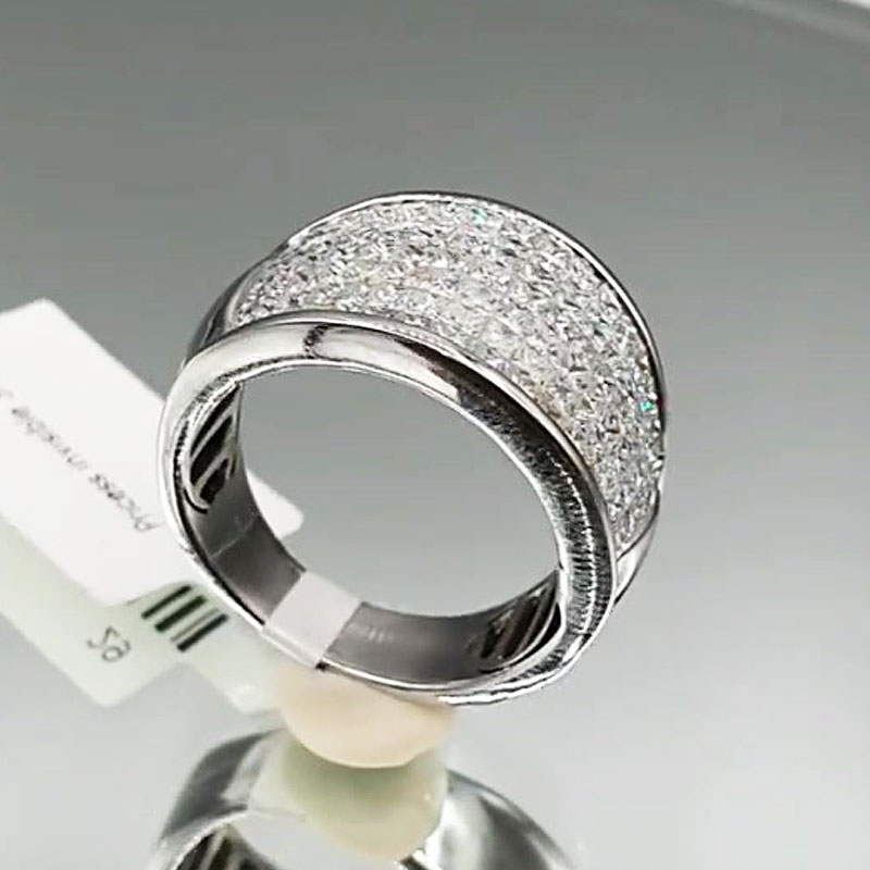 Luxury 3.3ct Pave Princess Cut White Sapphire Men's Ring