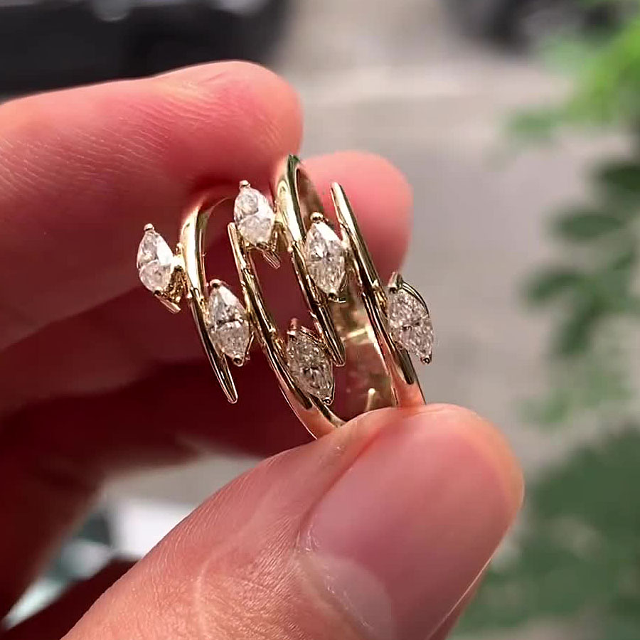 3ct Marquise Cut White Sapphire Eternity Ring