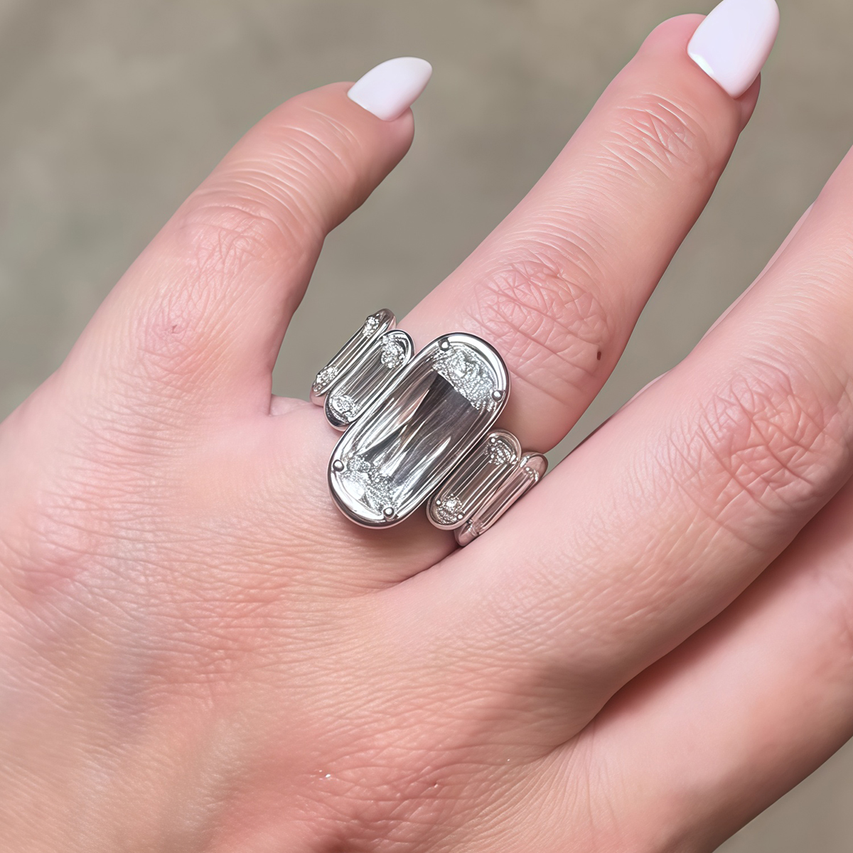 5ct Cushion Cut White Sapphire Prong-Set Ring