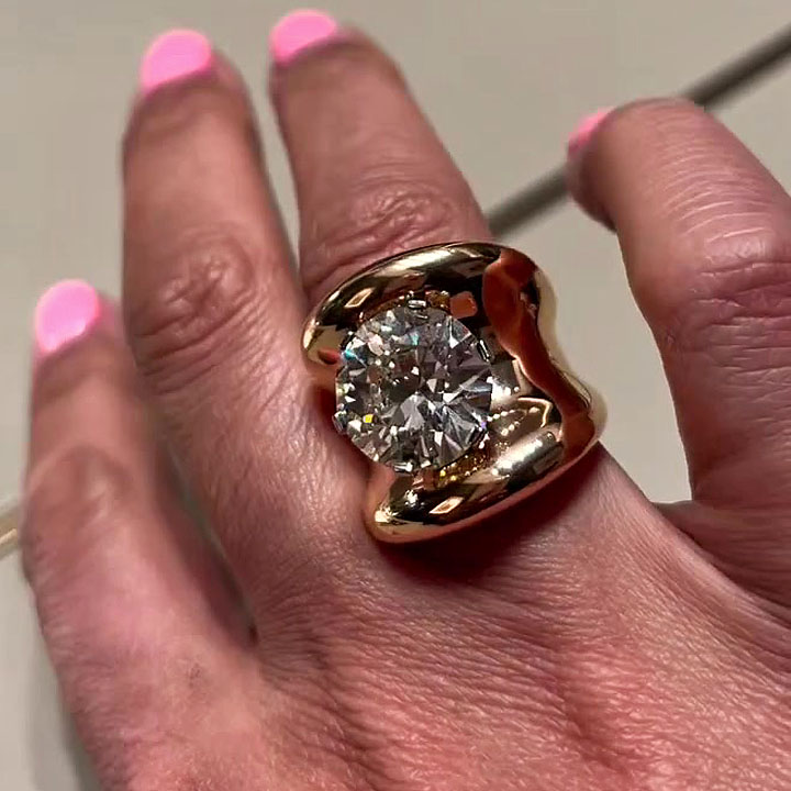 4ct Round Cut White Sapphire Engagement Ring