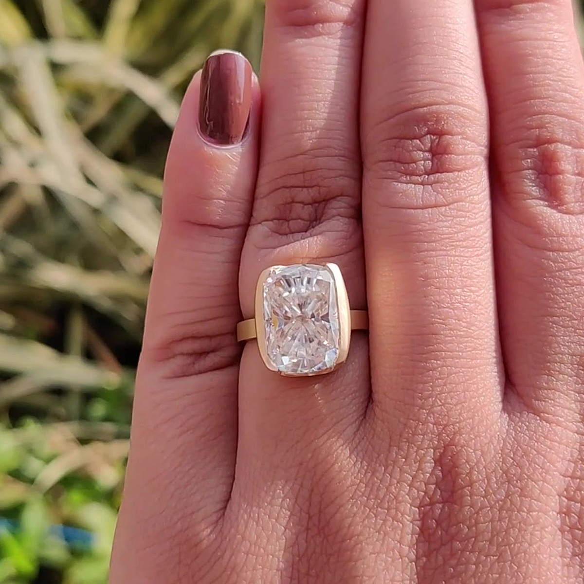 3ct Cushion Cut White Sapphire Engagement Ring