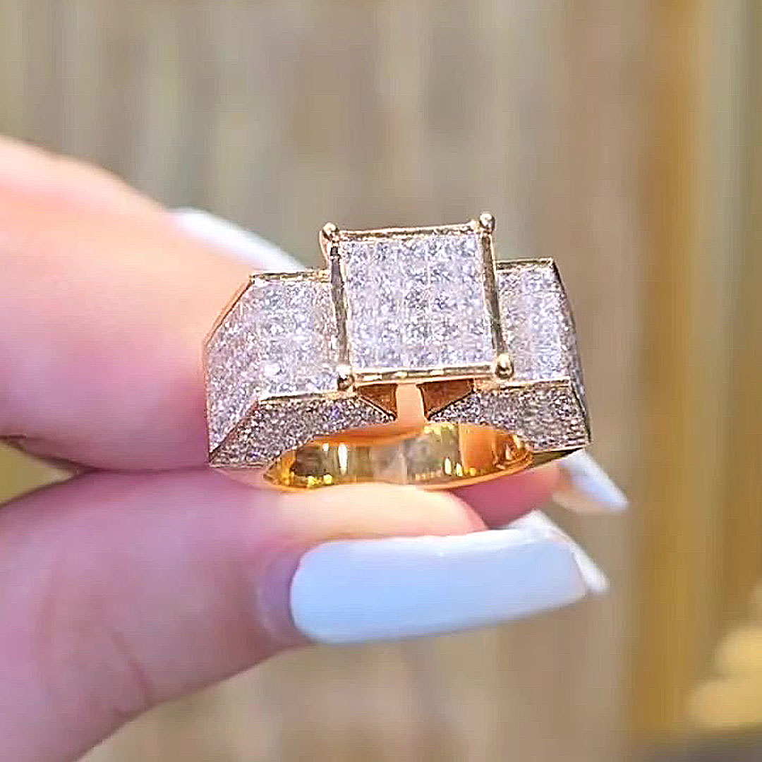 7.15ct Princess Cut Pink Sapphire Wedding Band