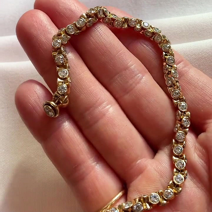 Vintage Round Cut White Sapphire Bracelet