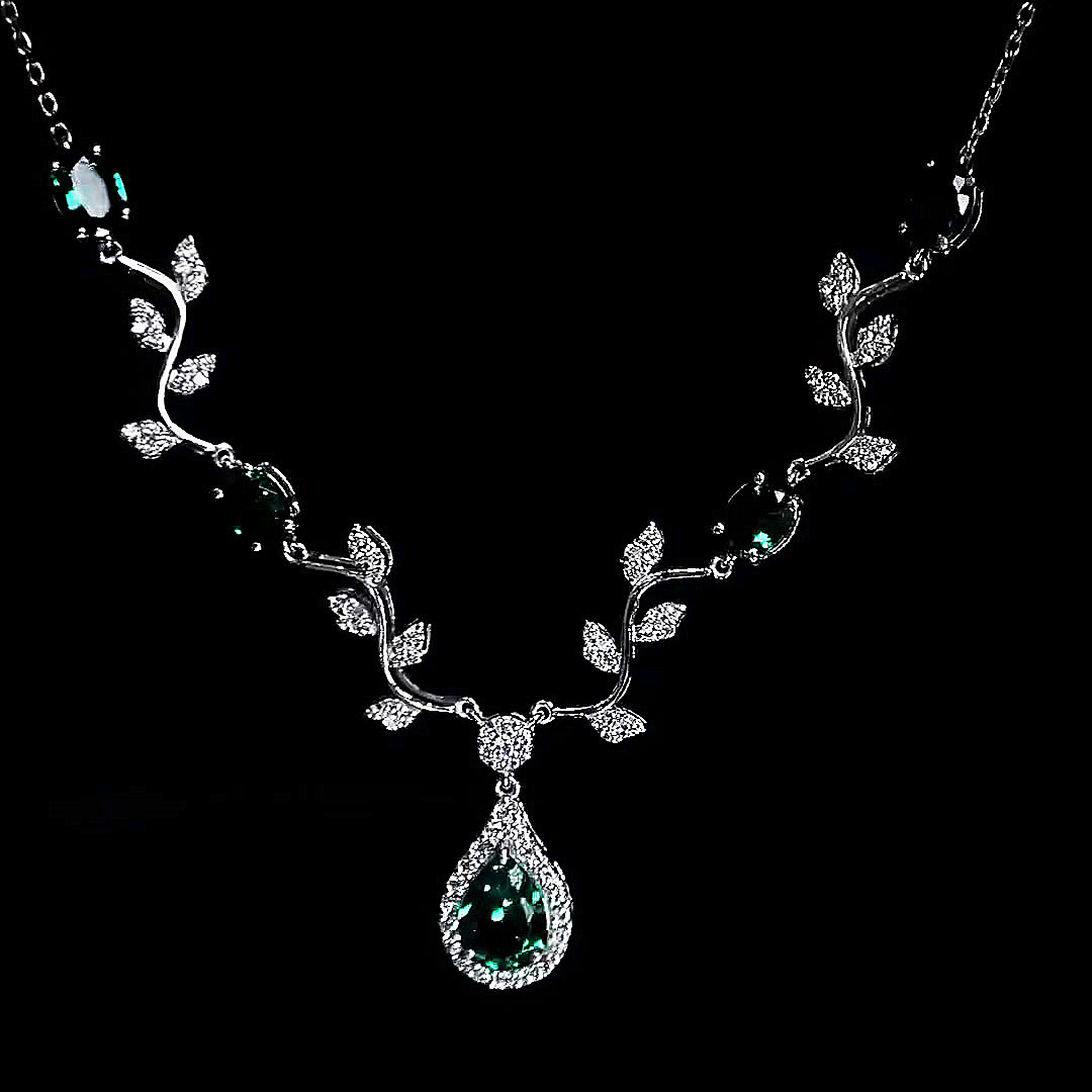 Pear Cut Emerald Cut Pendant Necklace