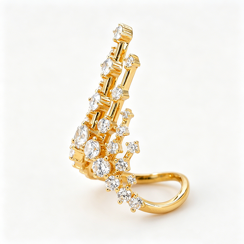 Classic 0.35ct Round Cut White Sapphire Crown Engagement Ring