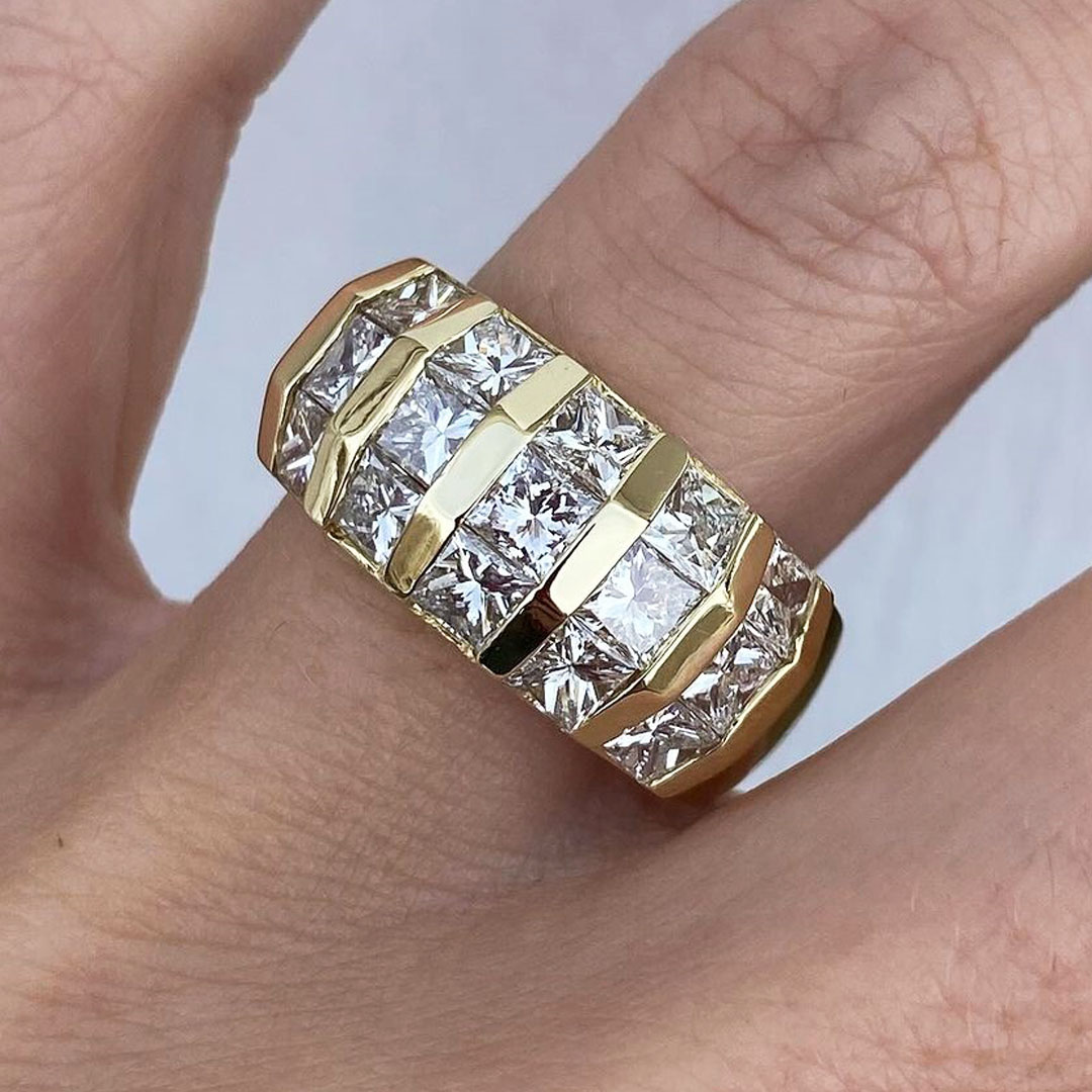 3.75ct Princess Cut White Sapphire Channel Setting Vintage Ring