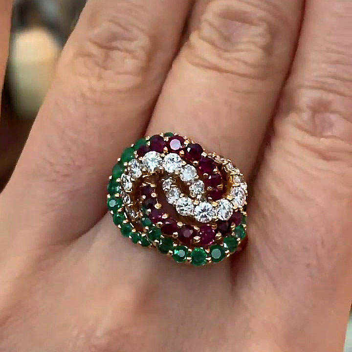 6.75ct Round Cut Rainbow Sapphire Eternity Ring