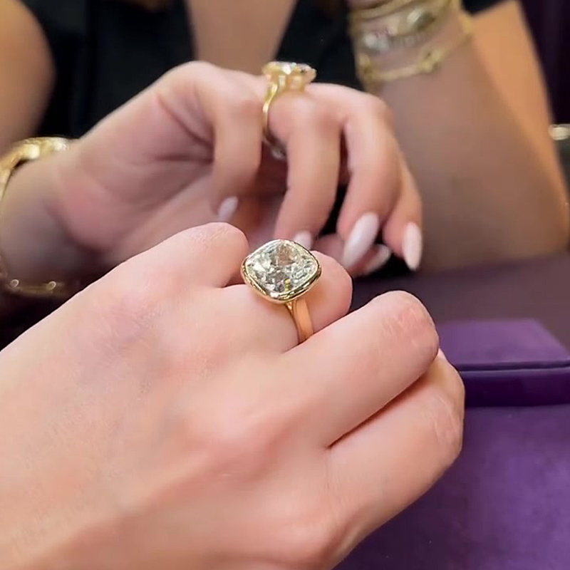 5ct Cushion Cut White Sapphire Solitaire Ring