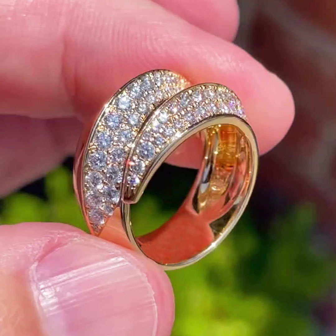 2ct Micro-Pave Setting Round Cut Diamond Cocktail Ring