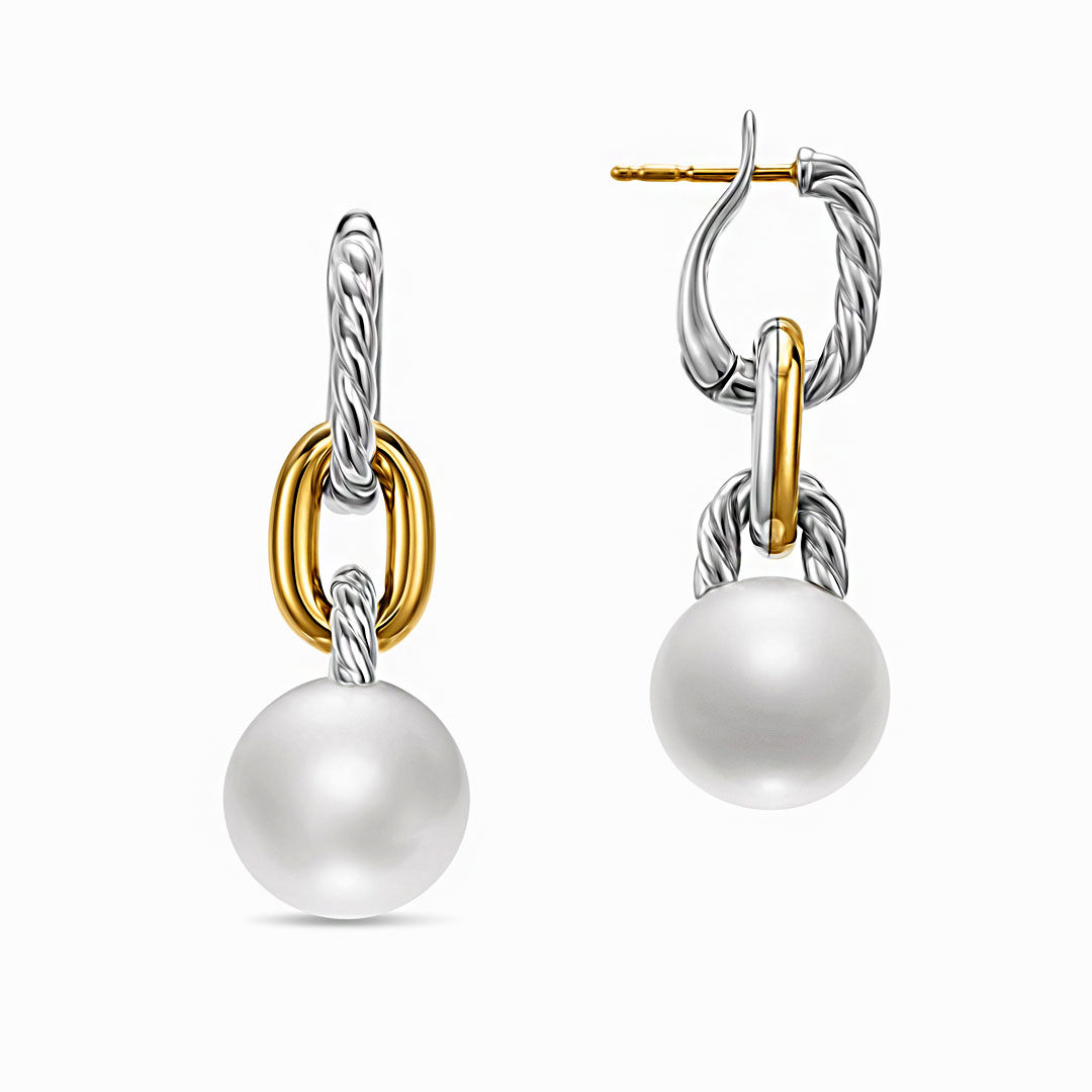 12mm Pearl Sapphire Drop Earrings