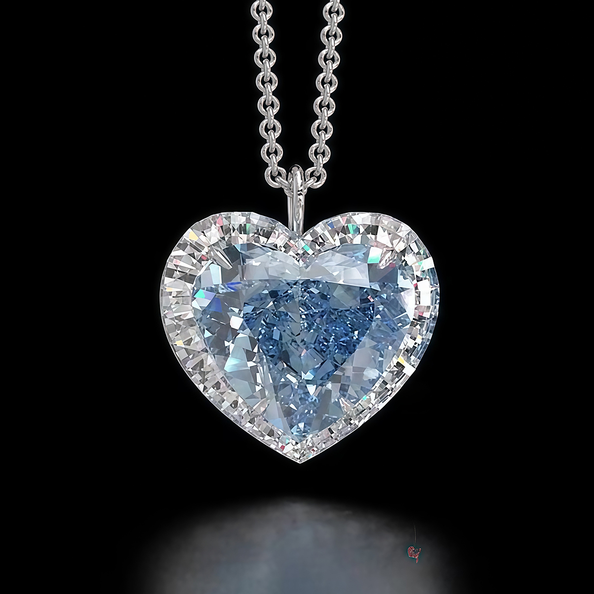 Heart Cut Aquamarine Pendant Necklace