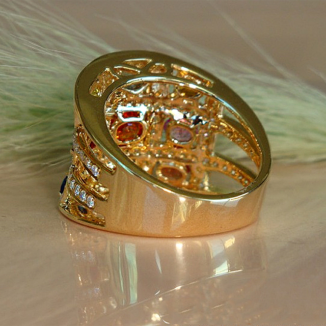 9.75ct Oval Cut Rainbow Sapphire Eternity Ring