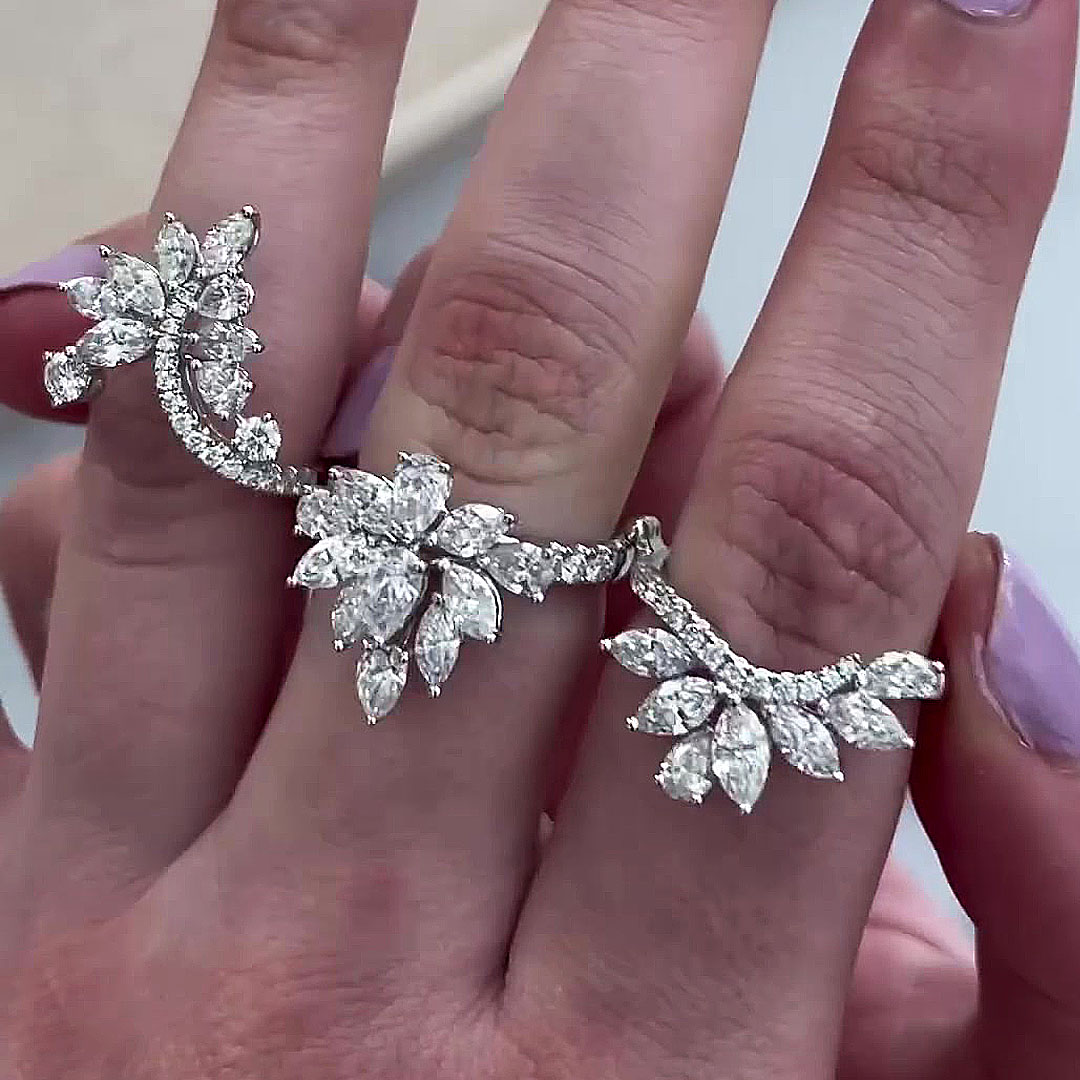 8.75ct Multi Cut White Sapphire Cocktail Ring