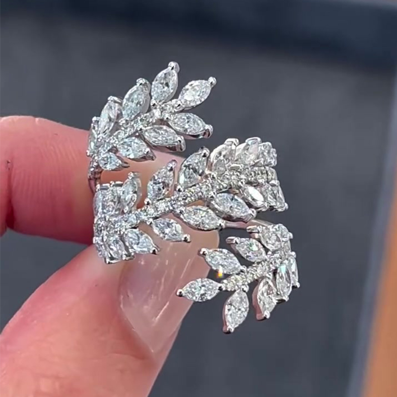 3.4ct Marquise Cut Spiral Wrap Ring