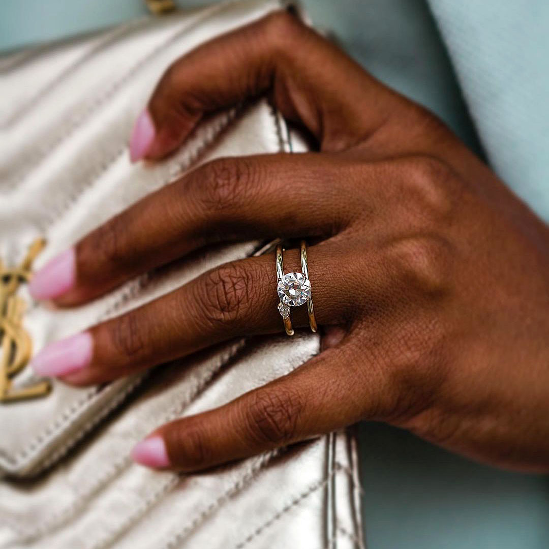 2ct Vintage Old European Cut White Sapphire Ring