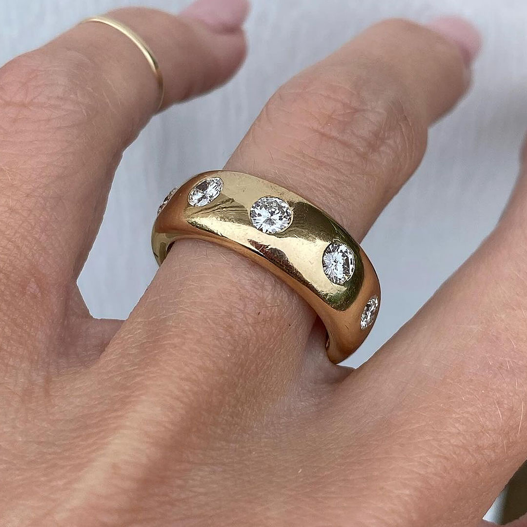 4ct Round Cut White Sapphire Wedding Band