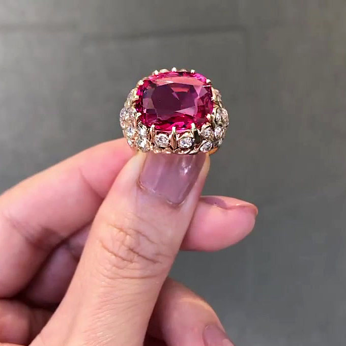 5ct Cushion Cut Ruby Sapphire Engagement Ring