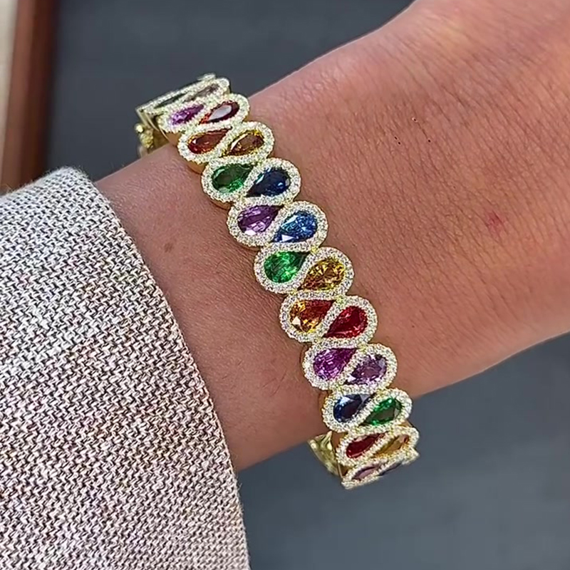 Pear Cut Multi-Gemstone Bracelet