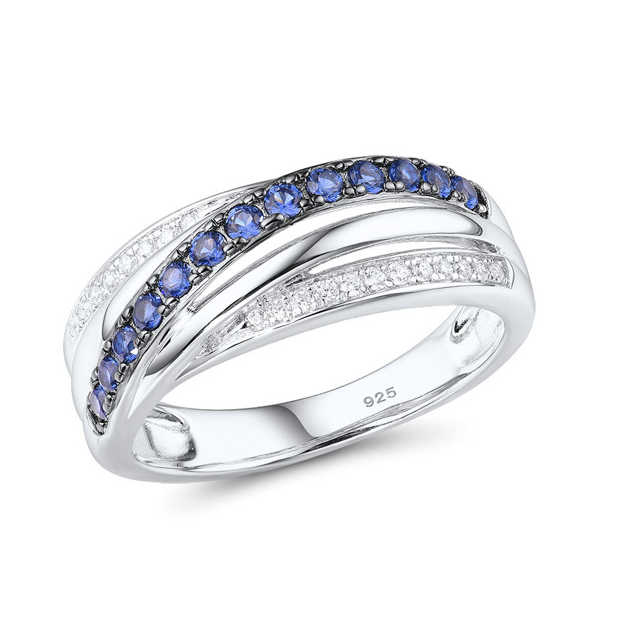 1.75ct Round Cut Blue Sapphire Eternity Ring