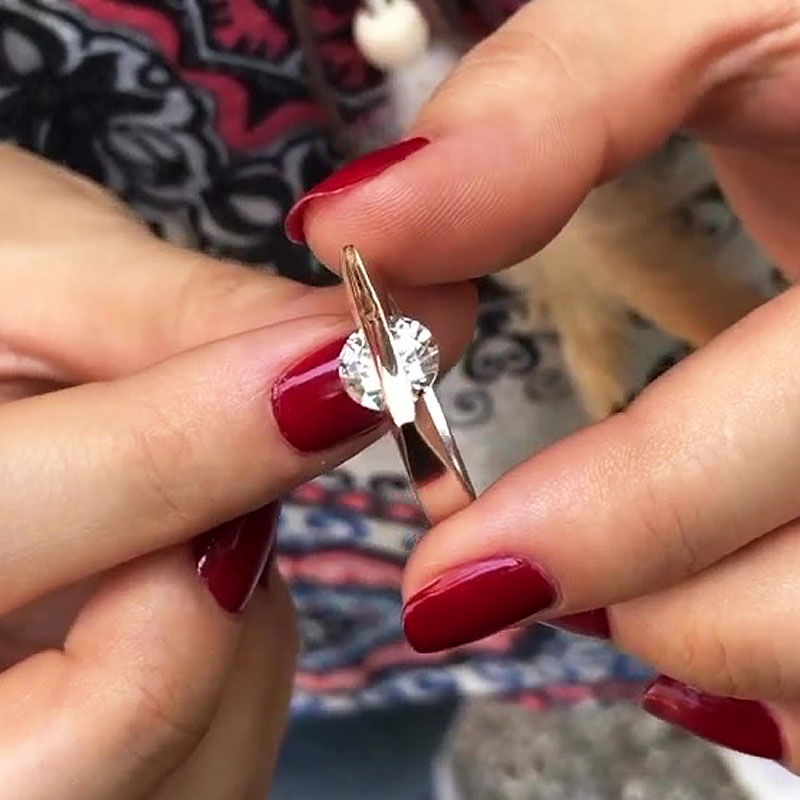 2ct Square Round Cut White Sapphire Solitaire Ring