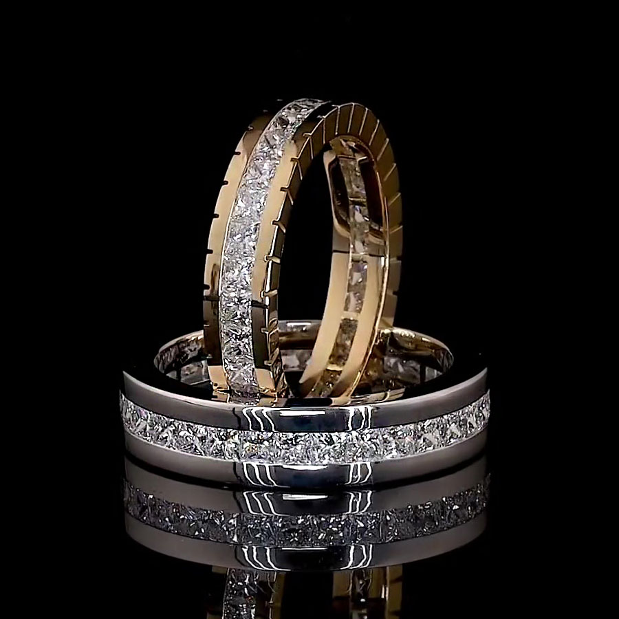 2.65ct Princess Cut White Sapphire Eternity Ring