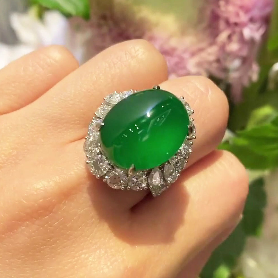 17.5ct Luxury Halo Multi-cut Emerald Sapphire Engagement Ring
