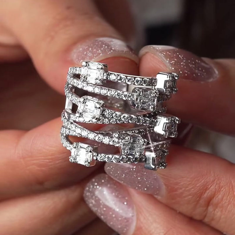 Vintage 2.25ct Multi-row White Sapphire Wedding Band