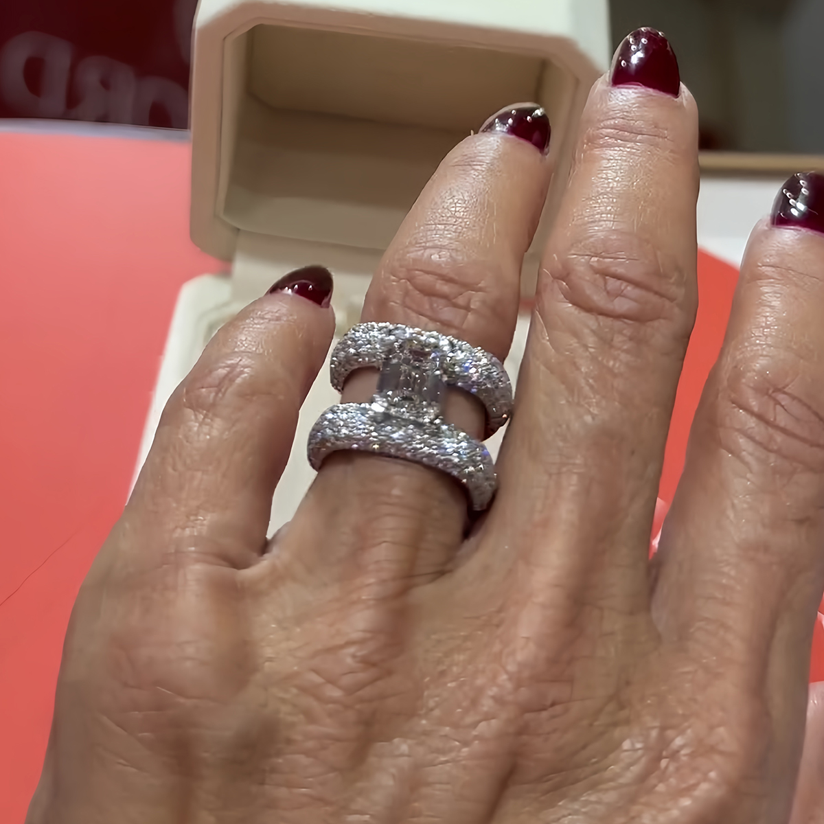 2ct Emerald Cut White Sapphire Full Diamond Ring