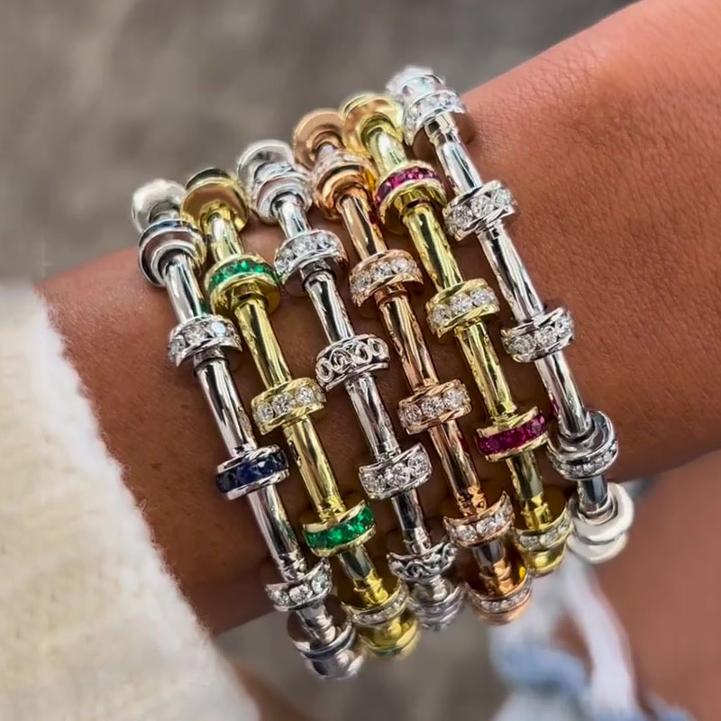 Round Cut Multi-color Tube Bracelets