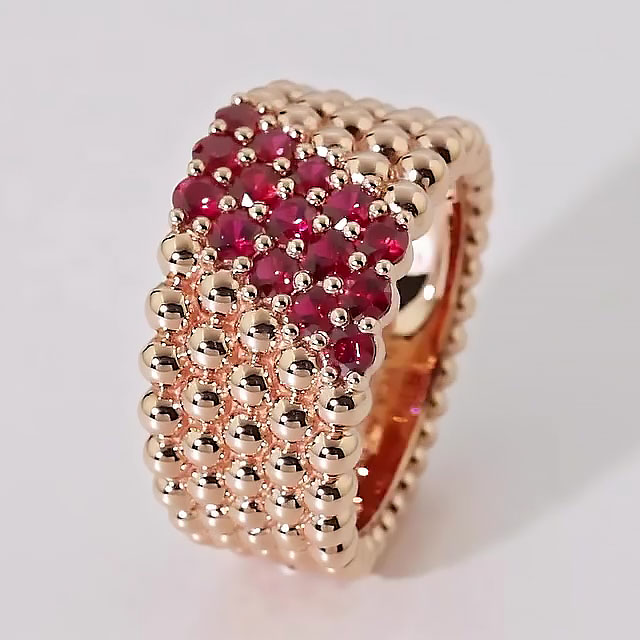 1.65ct Round Cut Ruby Sapphire Eternity Ring