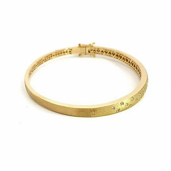 Round Cut White Sapphire Confetti Bangle Bracelet