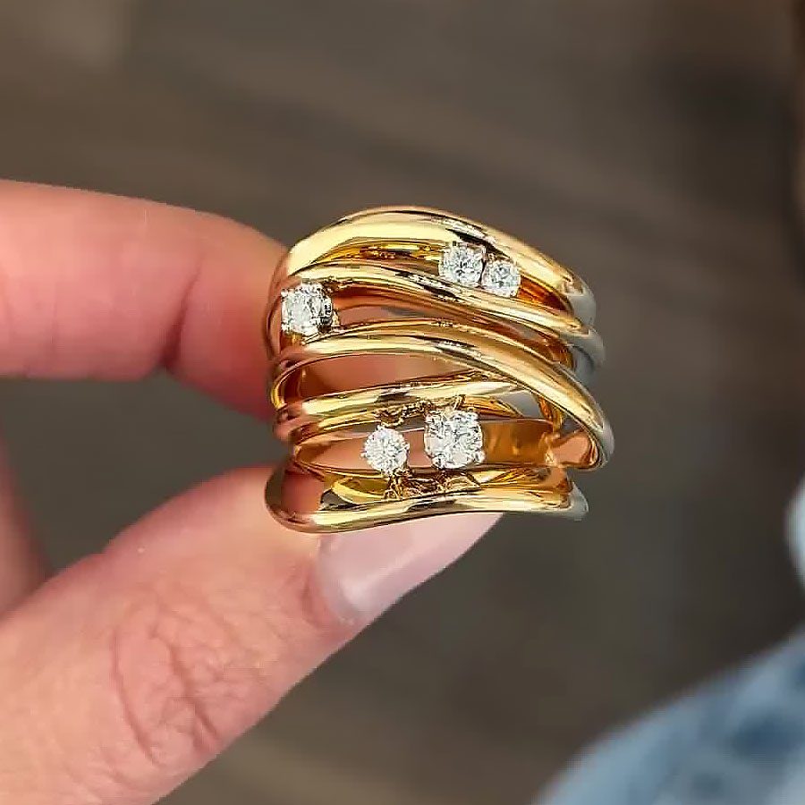 1.25ct Round Cut White Sapphire Cocktail Ring