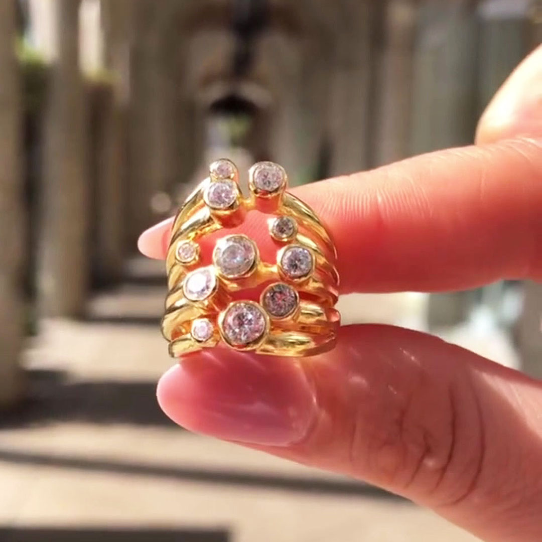 2.25ct Round Cut Bezel Setting Diamond Cocktail Ring