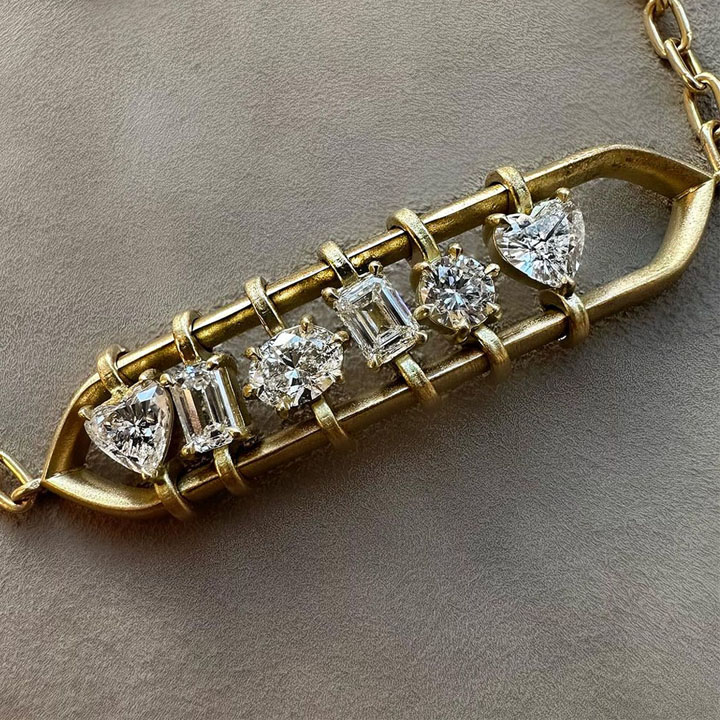 Flexible White Sapphire Chain Bracelet In Sandblasted Plating