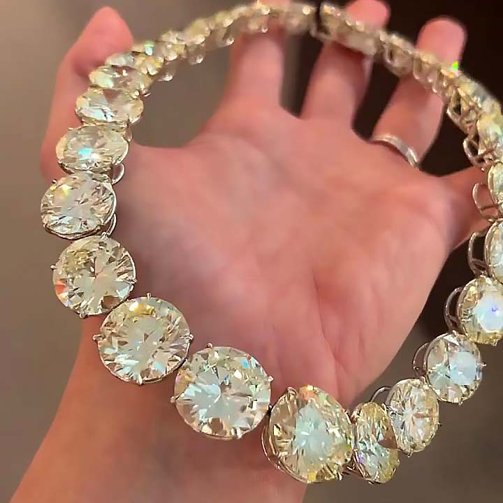 Round Cut White Sapphire Necklace