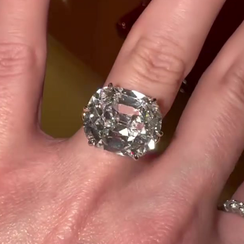 5ct Vintage Design Old Mine Cut White Sapphire Ring