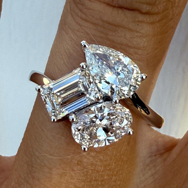 Multi-Cut White Sapphire Engagement Ring