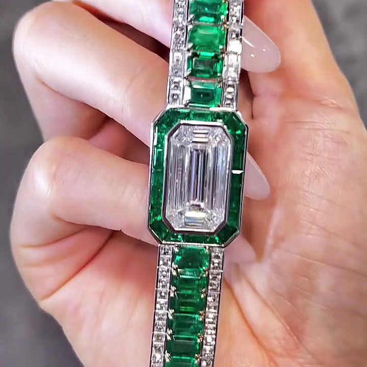 Emerald Cut White Sapphire Bracelet