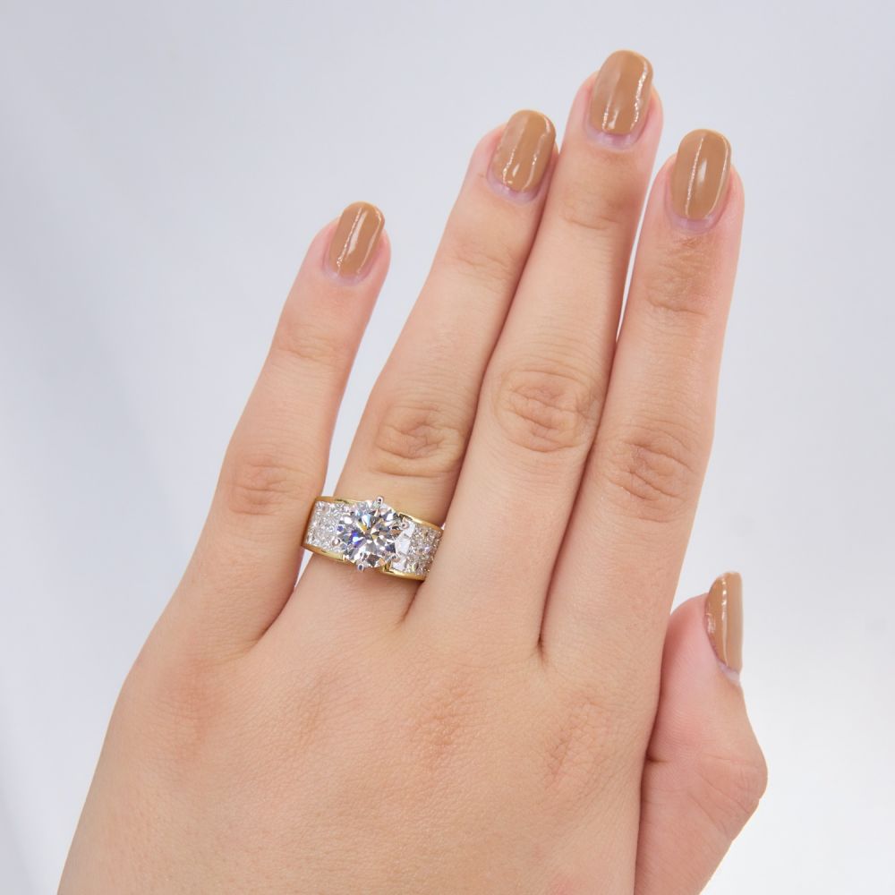 Invisible Setting 3ct Round Cut White Sapphire Engagement Ring