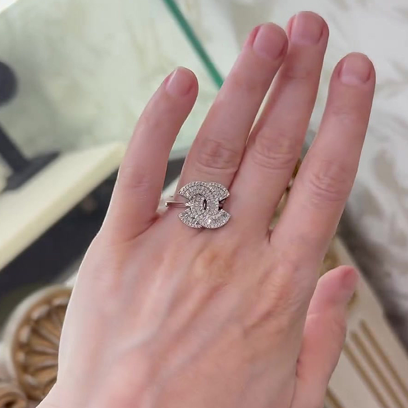 Double C Design 4.75ct White Sapphire Wedding Ring