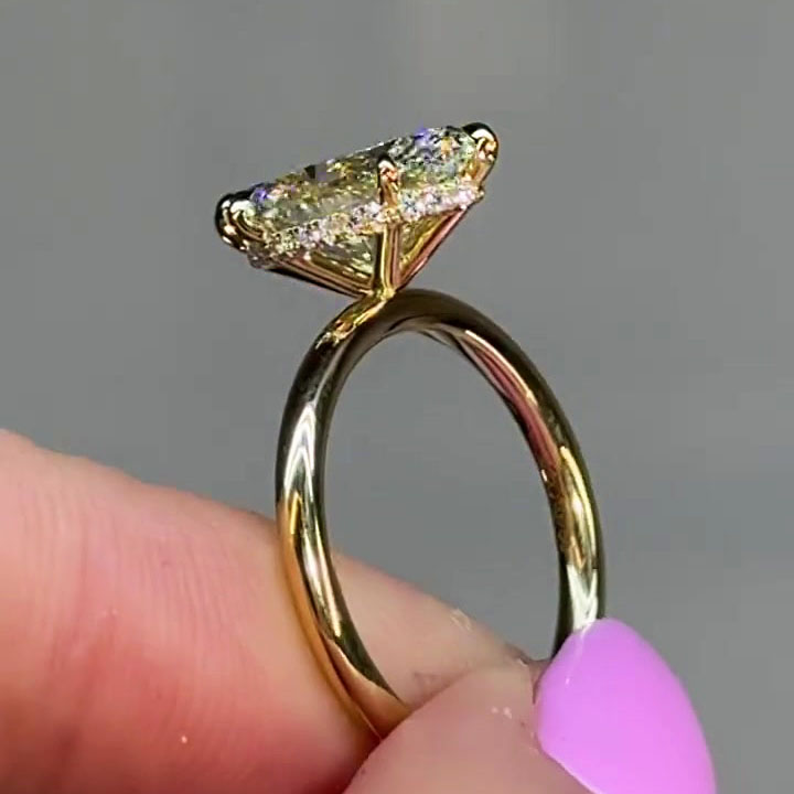 3ct Marquise Cut White Sapphire Engagement Ring